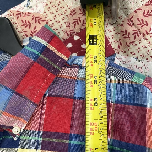 Ralph Lauren Oxford Button-Up Shirt Mens XLT Flesh Pony L/S Multicolor Plaid - Picture 6 of 7